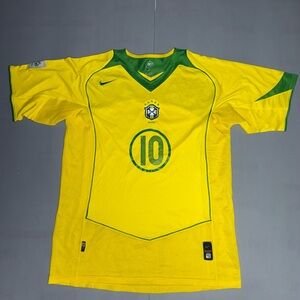 Nike Ronaldinho Brazil yellow football replica jersey Size L